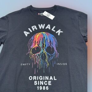 AIRWALK Men’s Medium Black Skull T-Shirt
